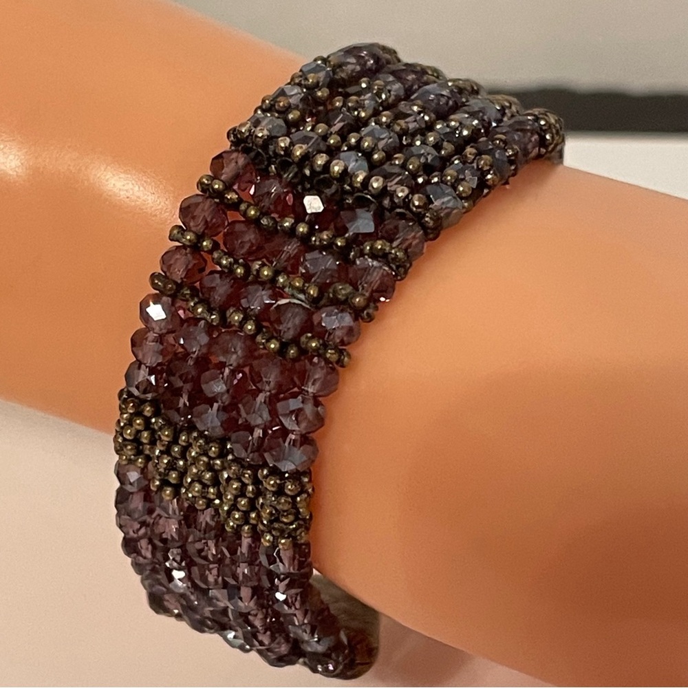 Vintage Amethyst Crystals Bracelet Moroccan Ethnic Middle East Tribal Bracelet
